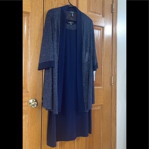 Womenās Formal Jacket Dress Plus Sizes 16W 18W 2pc R&M RICHARDS Navy Long Sleeve